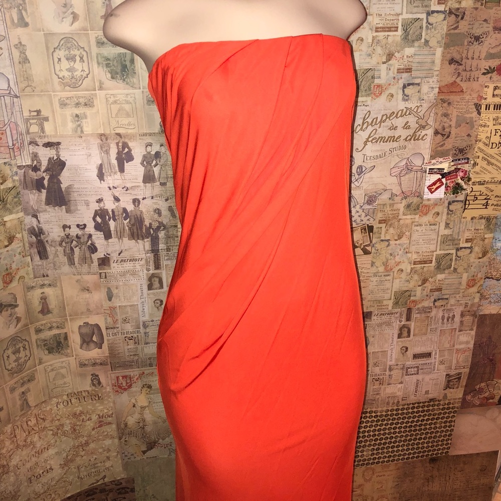 Badgley Mischka Belle Orange Sleeveless Maxi Dress - Picture 3 of 8